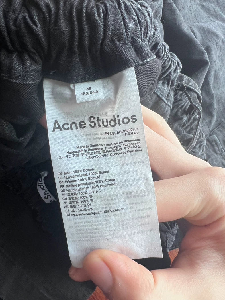 Acne Studios Grey Cargo Shorts