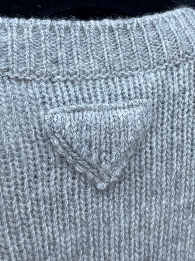 Prada Gray Knit Wool Cropped Cardigan