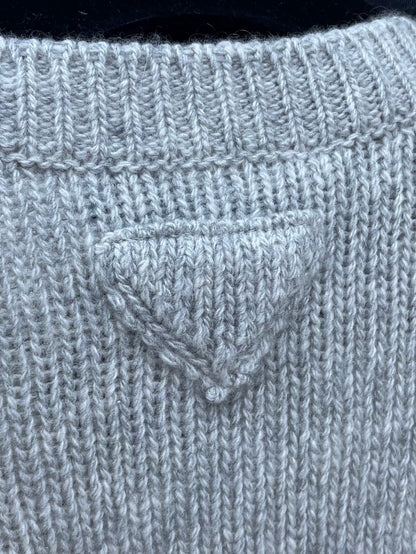 Prada Gray Knit Wool Cropped Cardigan