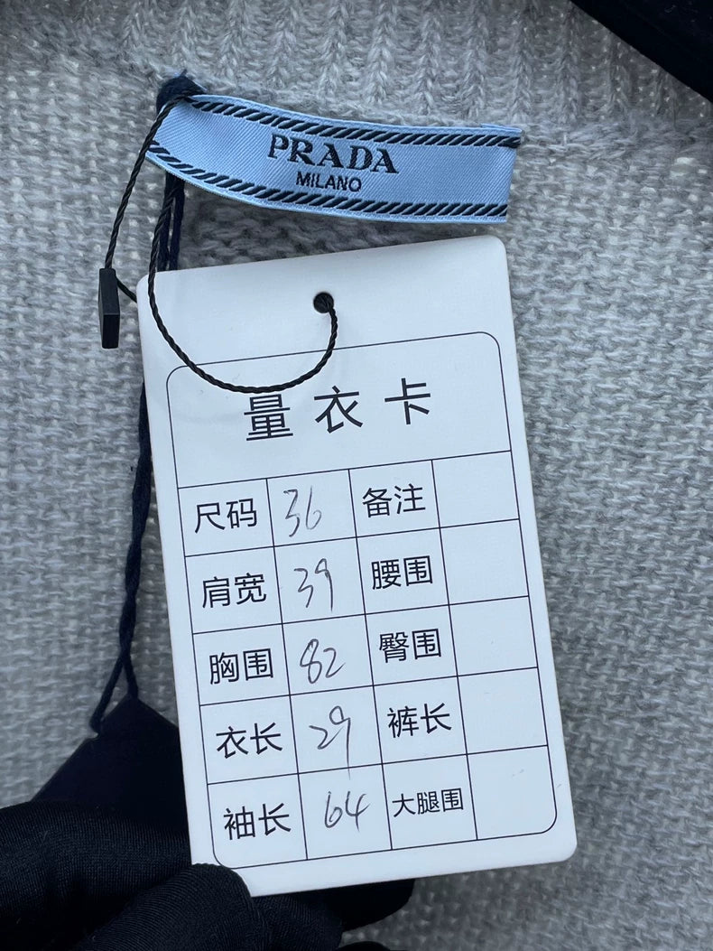 Prada Gray Knit Wool Cropped Cardigan