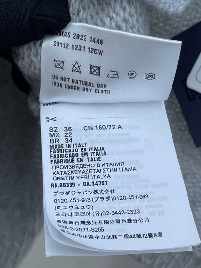 Prada Gray Knit Wool Cropped Cardigan