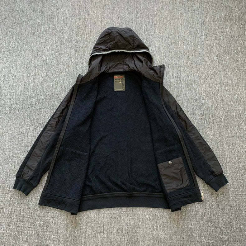 Prada Black Zip-Up Hooded Jacket