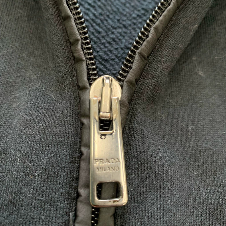Prada Black Zip-Up Hooded Jacket
