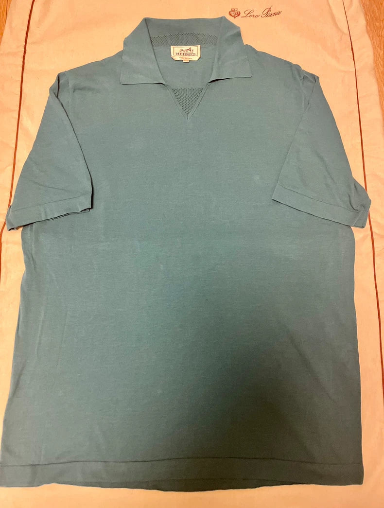 Hermes Knitted Polo Shirt in Soft Cotton