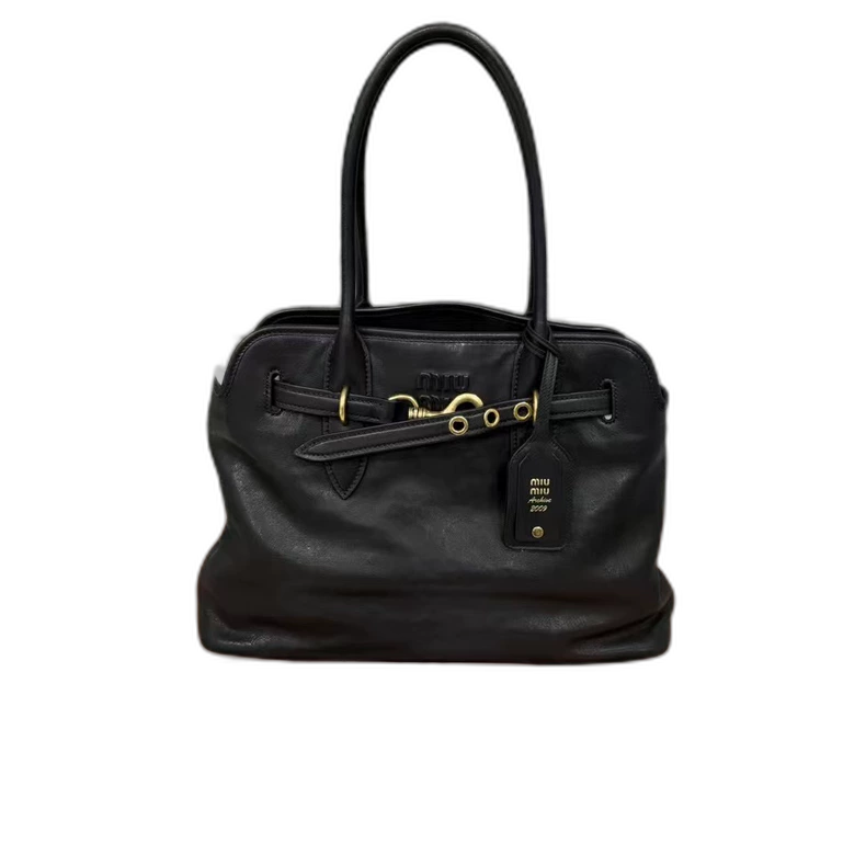 miumiu Aventure Leather Handbag Briefcase