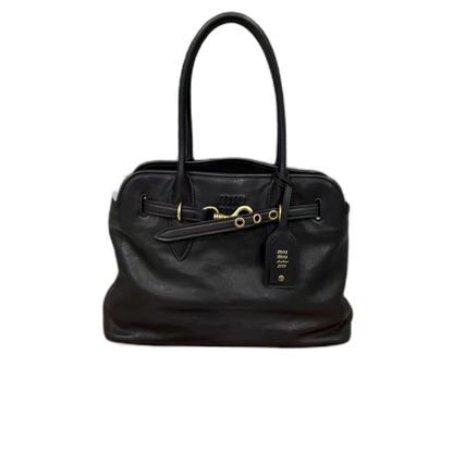 miumiu Aventure Leather Handbag Briefcase
