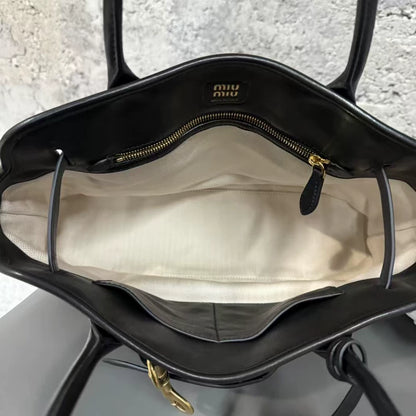 miumiu Aventure Leather Handbag Briefcase