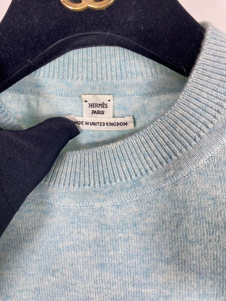 Hermes Knitted Sweater in Light Blue