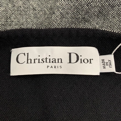 Gray Striped Wool Cape Coat by Dior