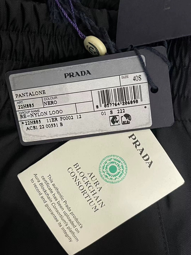 Prada Dark Pattern Logo Pants