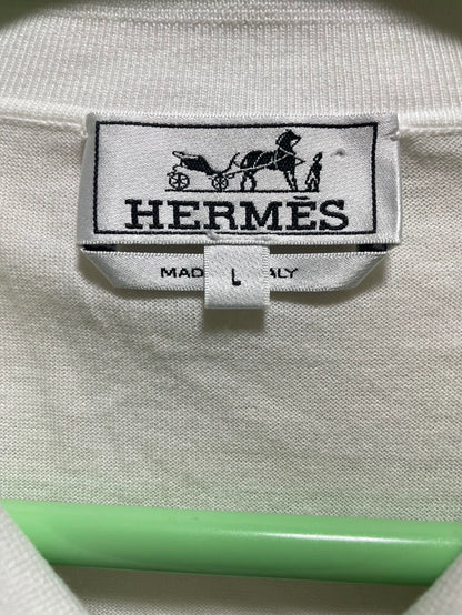 Hermes Short Sleeve Polo Shirt White