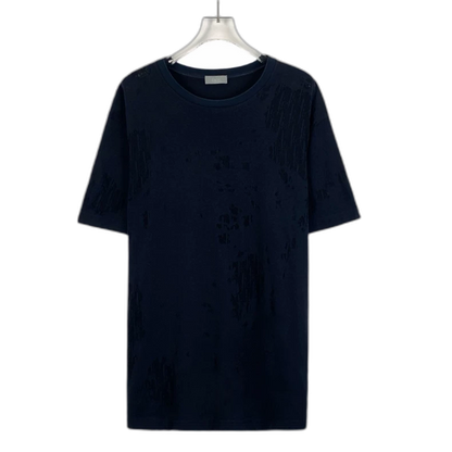 Dior Dark Blue Logo Cotton T-Shirt
