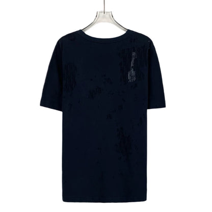 Dior Dark Blue Logo Cotton T-Shirt