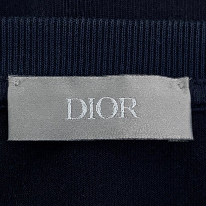 Dior Dark Blue Logo Cotton T-Shirt