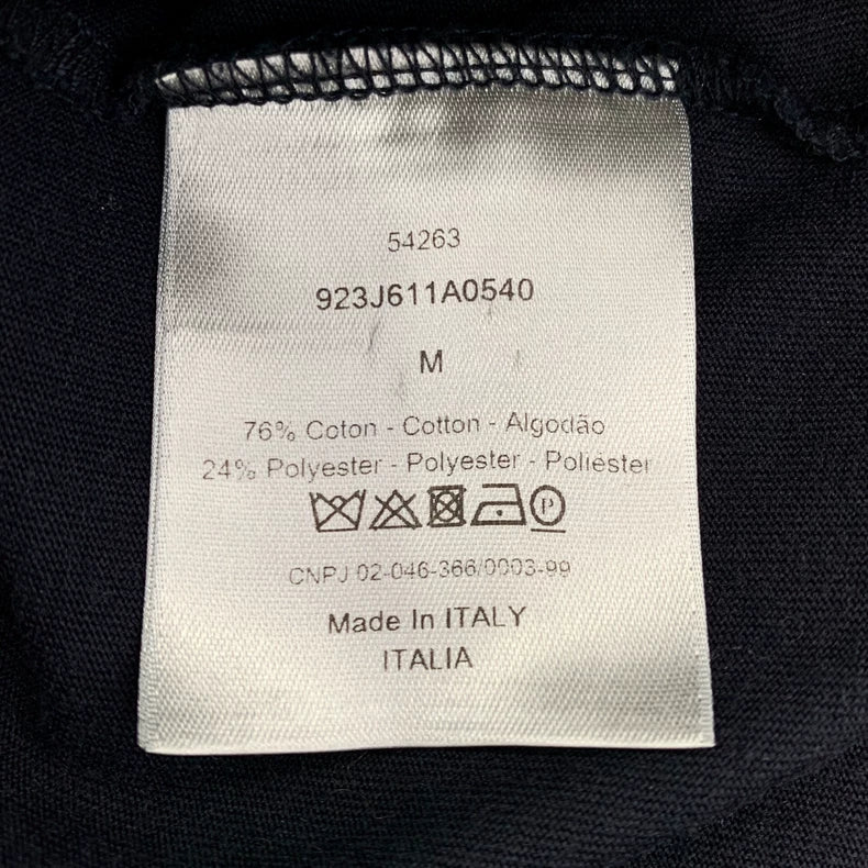 Dior Dark Blue Logo Cotton T-Shirt