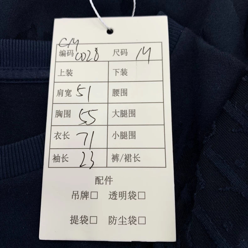 Dior Dark Blue Logo Cotton T-Shirt