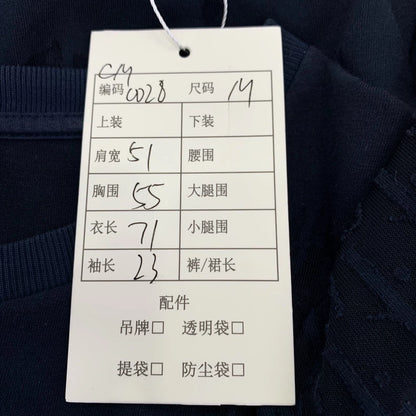 Dior Dark Blue Logo Cotton T-Shirt