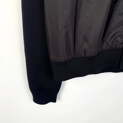 Black Wool V-Neck Cardigan by Prada