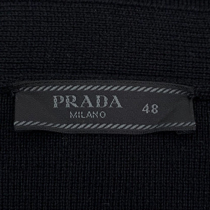 Black Wool V-Neck Cardigan by Prada