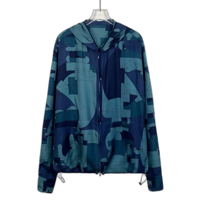 Hermes Colorful Geometric Pattern Hooded Jacket