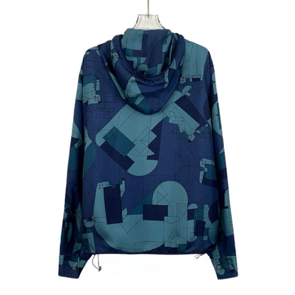 Hermes Colorful Geometric Pattern Hooded Jacket