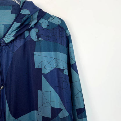 Hermes Colorful Geometric Pattern Hooded Jacket