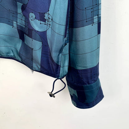 Hermes Colorful Geometric Pattern Hooded Jacket