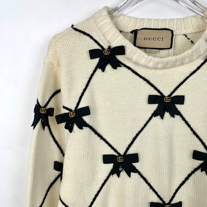 Gucci Cream Logo Knit Sweater