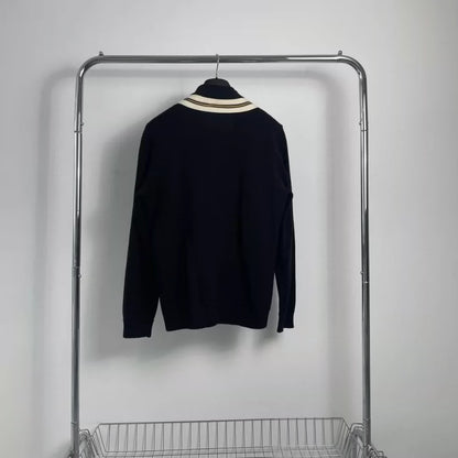 Black Cardigan with Bee Embroidery