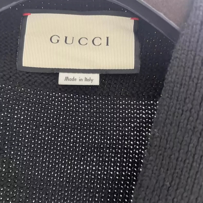 Black Cardigan with Bee Embroidery