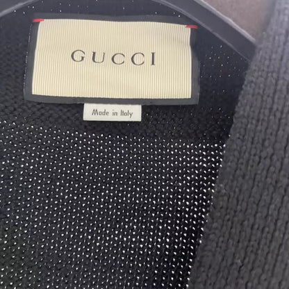 Black Cardigan with Bee Embroidery