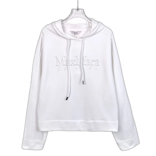 Maxmara White Logo Hoodie L Size