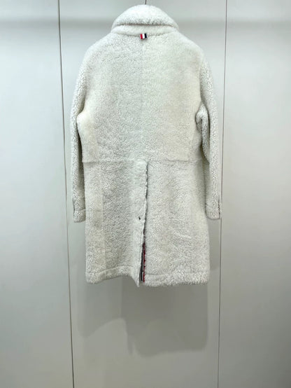 Reversible Wool Fur Coat