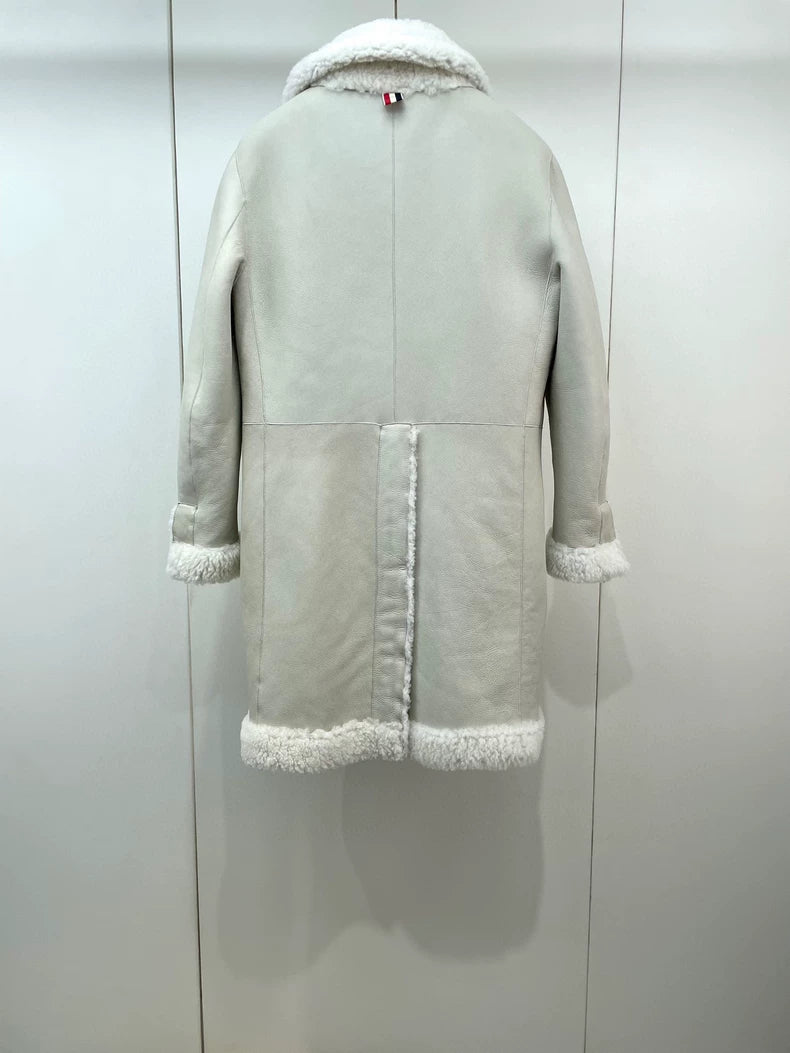 Reversible Wool Fur Coat