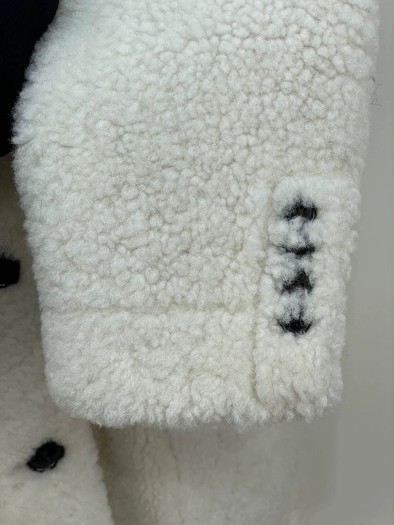 Reversible Wool Fur Coat