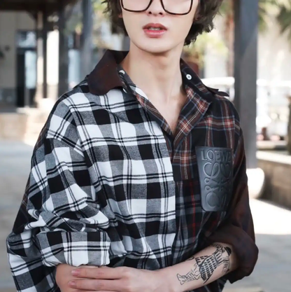 Loewe Gray Cotton Patchwork Shirt 0089