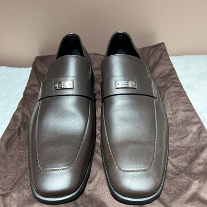 Gucci Brown Leather Slip-On Shoes 0079