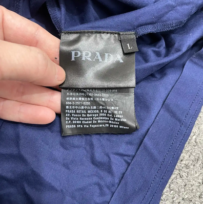 Prada Men's Cotton T-Shirt in Deep Blue