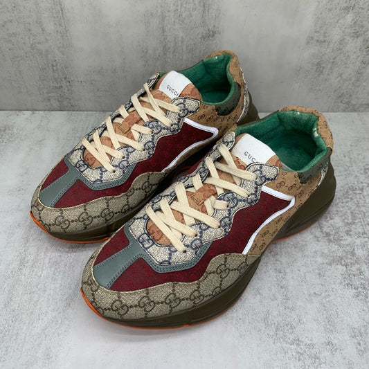 Gucci Rhyton Low Top Dad Sneakers in Red Brown 0079