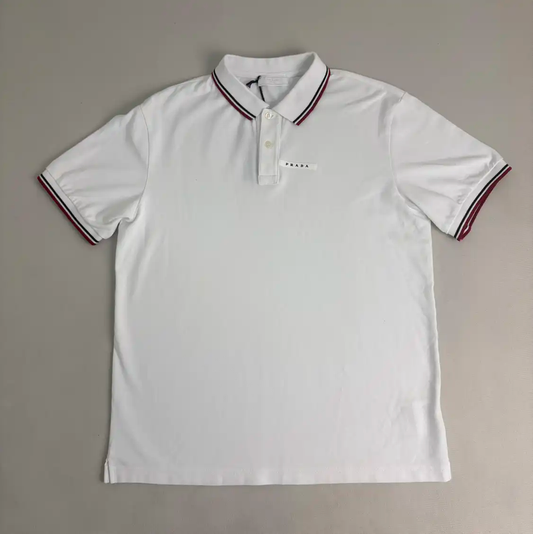 Prada Men's White Cotton Polo Shirt