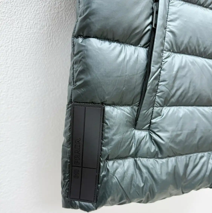 Prada Gray Men's Puffer Jacket in XL Size