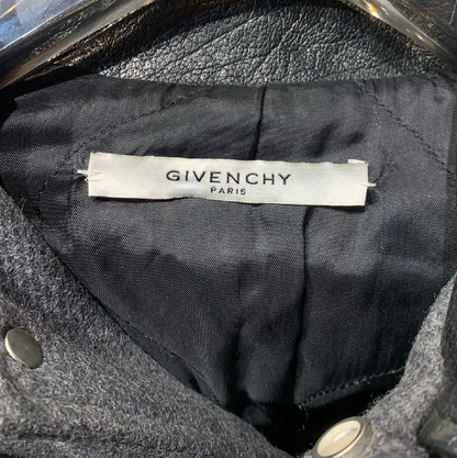 Givenchy Gray Wool and Leather Jacket for Men 0089