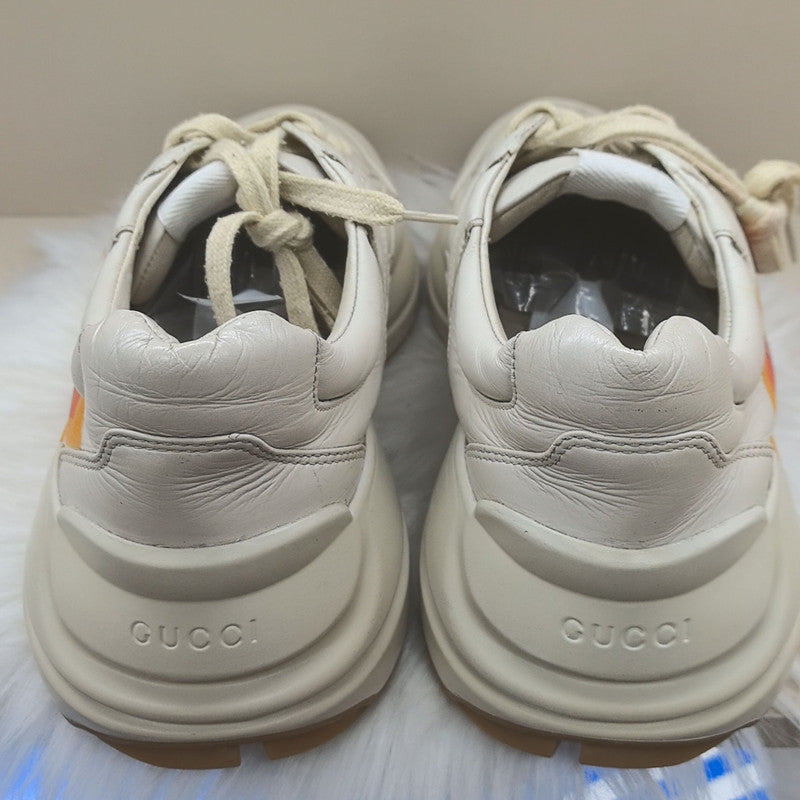 Gucci Rhyton Low-top Sneakers in White and Orange 0079