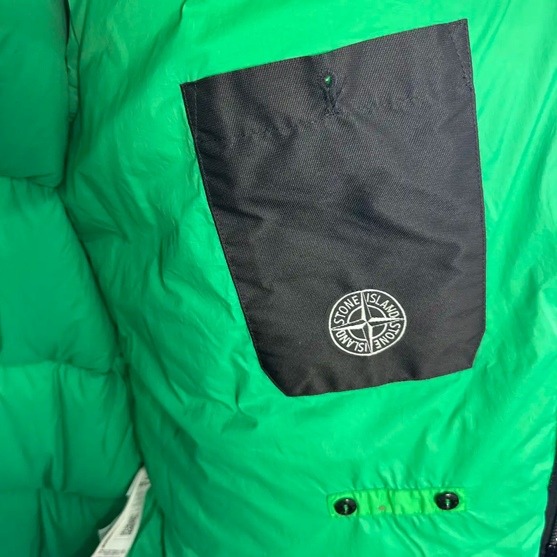 Stone Island Green Cotton Blend Puffer Jacket 0089