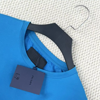 Prada Men's Logo T-Shirt in Blue