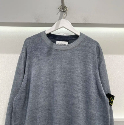 Stone Island Men's Gray Long Sleeve Knit Sweater 0089