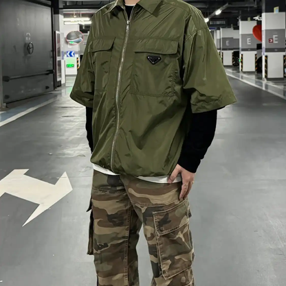 Prada Men's Summer Green Polyester T-Shirt