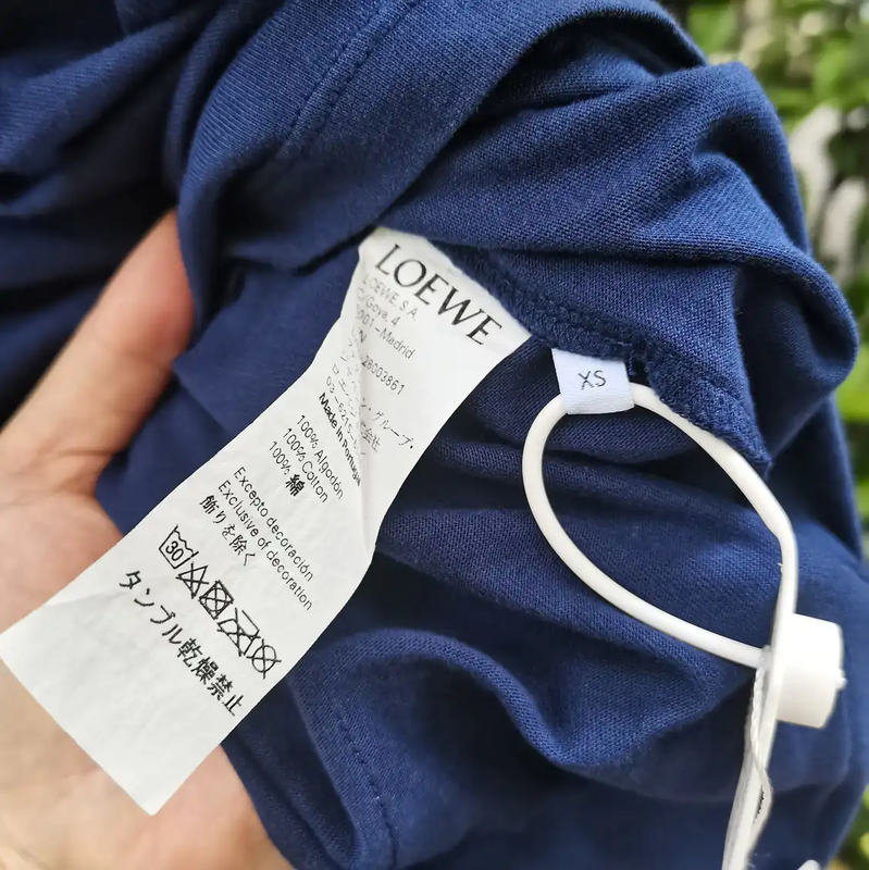 Loewe Navy Blue Cotton Short-Sleeve T-Shirt 0089