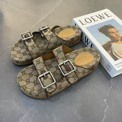 Gucci Double G Logo Buckle Slide Sandals 0079