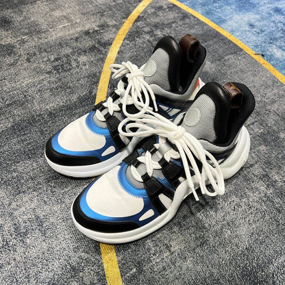 Louis Vuitton Leather Sports Sneakers in Black and Blue 0079